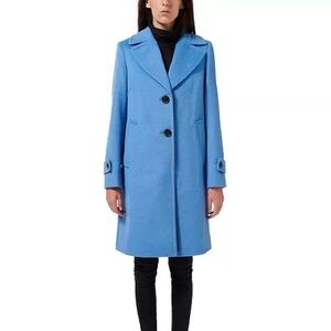 Sam Edelman Single-Breasted Walker Blue Coat